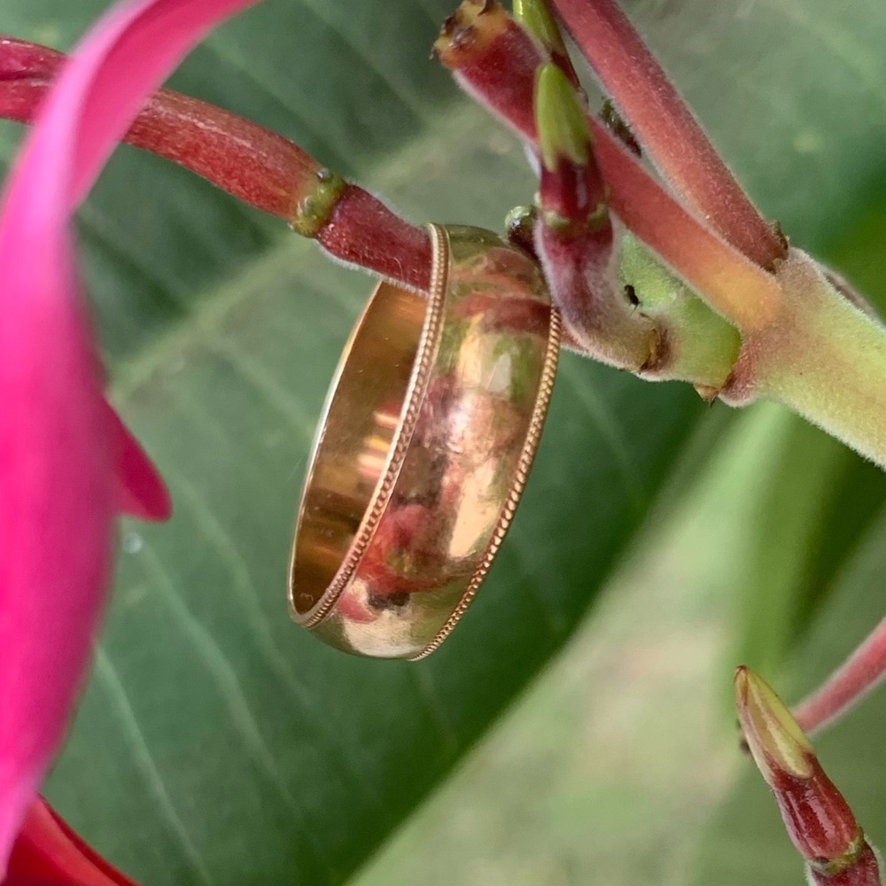 14k Men’s Milgrain Band Ring